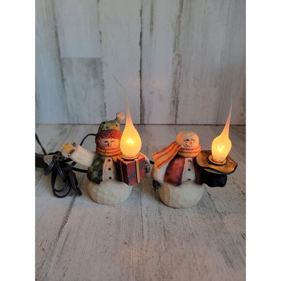 Crazy Mountain Snowman light up Xmas figure decor set - Picture 1 of 9